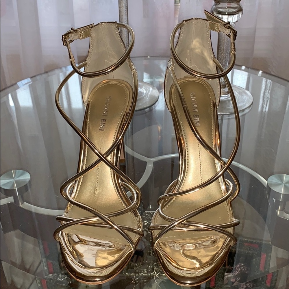 Gianni Bini Gold Strappy Heels